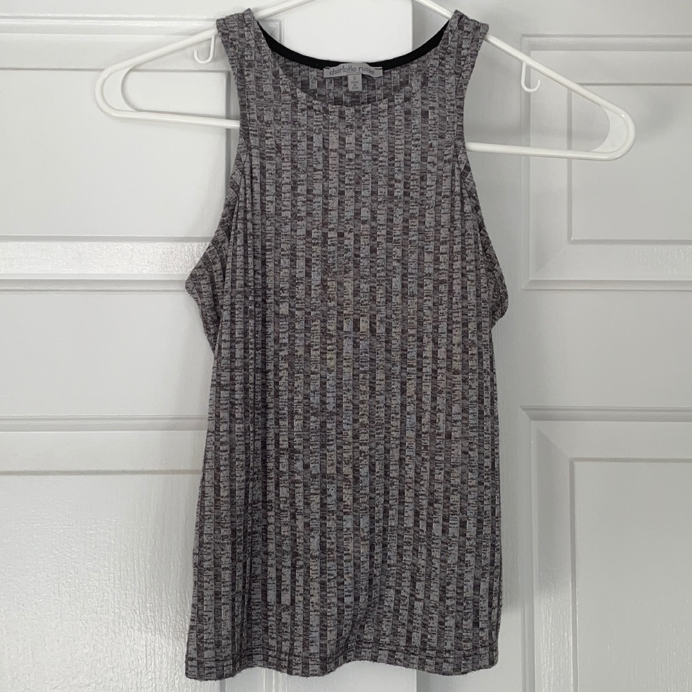 Charlotte Russe Grey Ribbed Crop Top